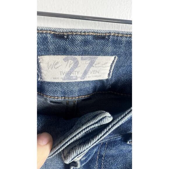 We The Free People Blue Shayla Skinny Bootcut‎ Crop Flare Denim Size 27 Stretch - Picture 6 of 10